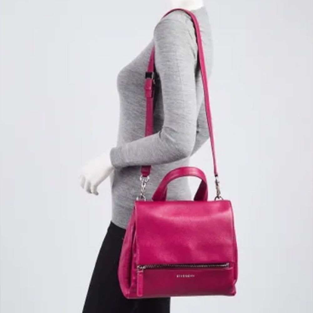 Givenchy Pandora Pure Dark Red Top Handle Front Flap Bag - Picture 2 of 12